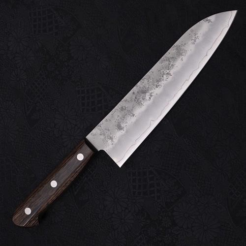 Santoku Silver Steel #3 Nashiji Western Brown Handle 180mm